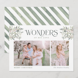 Watercolor Christmas Foliage Religious Holiday Car Card