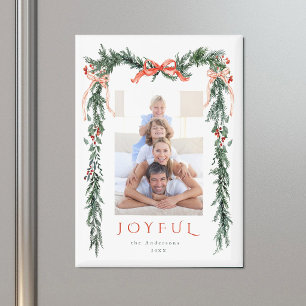 Watercolor Christmas Frame Photo Holiday Magnet