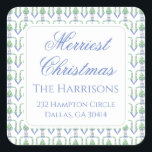 Watercolor Christmas Garland Bedford Stockings Square Sticker<br><div class="desc">Watercolor Christmas Garland Bedford Stockings Square Sticker.
This beautiful Christmas Sticker features watercolor Christmas garland with white bows and Bedford stockings. It is perfect if you are looking for classic,  southern,  grandmillenial Christmas stickers.
Message me for any need adjustments or matching items :)</div>