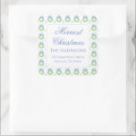 Watercolor Christmas Garland Bedford Stockings Square Sticker<br><div class="desc">Watercolor Christmas Garland Bedford Stockings Square Sticker.
This beautiful Christmas Sticker features watercolor Christmas garland with white bows and Bedford stockings. It is perfect if you are looking for classic,  southern,  grandmillenial Christmas stickers.
Message me for any need adjustments or matching items :)</div>