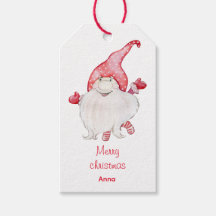Watercolor christmas gnome