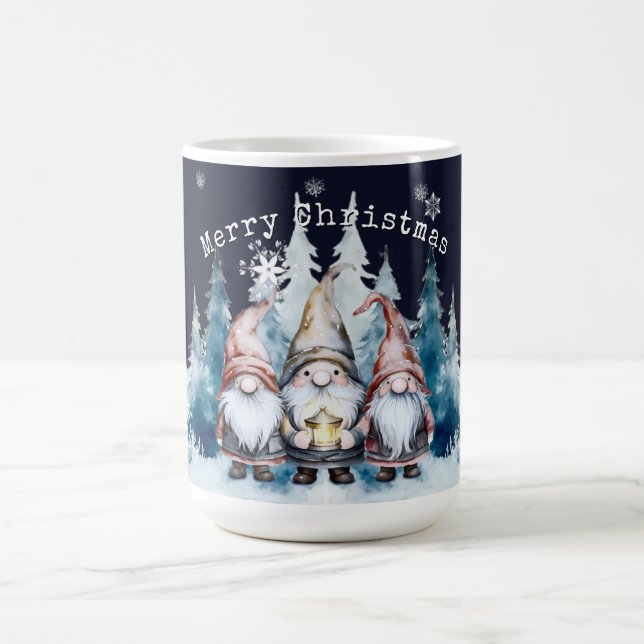 Watercolor Christmas Gnomes Coffee Mug (Center)