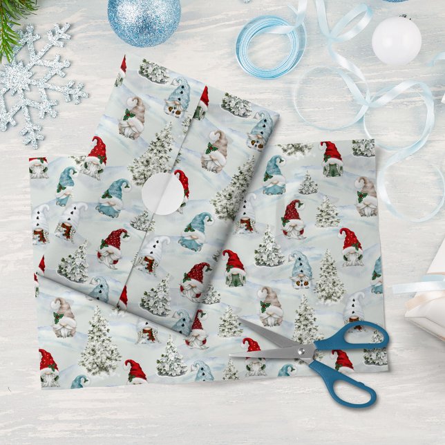 Watercolor Christmas Gnomes Tissue Paper (Creator Uploaded)
