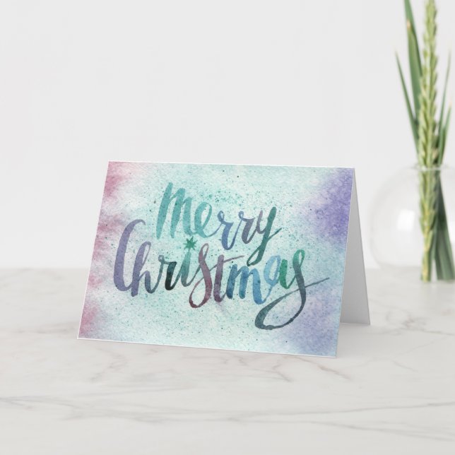 Watercolor Christmas Holiday Card (Front)