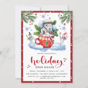 Watercolor Christmas   Holiday Open House Party Invitation