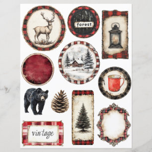 Watercolor Christmas Holiday Season Ephemera Lg