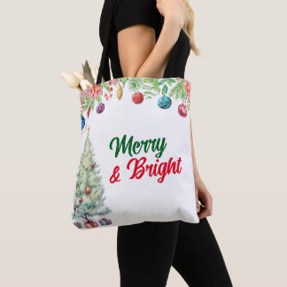 Watercolor Christmas Holiday  Tote Bag