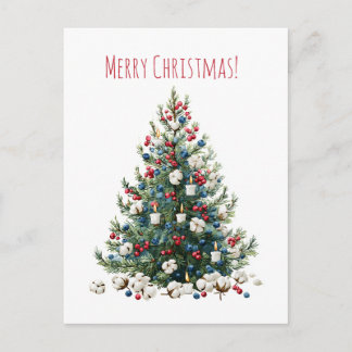 Watercolor Christmas holiday tree, Holiday Card