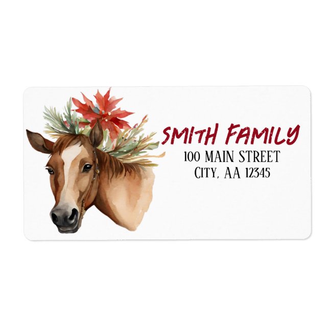 Watercolor Christmas Horse (Front)