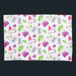 Watercolor Christmas Illustration Gift Box Holly Pillowcase<br><div class="desc">Cute festive watercolor Christmas illustration pattern featuring Christmas gift box,  candy cane,  holly,  and Santa's hat. Watercolor illustration by Kristine Lee. For more,  visit www.kristineleedesigns.com</div>
