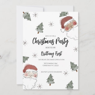 Watercolor Christmas  Invitation