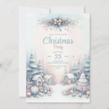 Watercolor Christmas invitation card