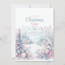 Watercolor Christmas invitation card
