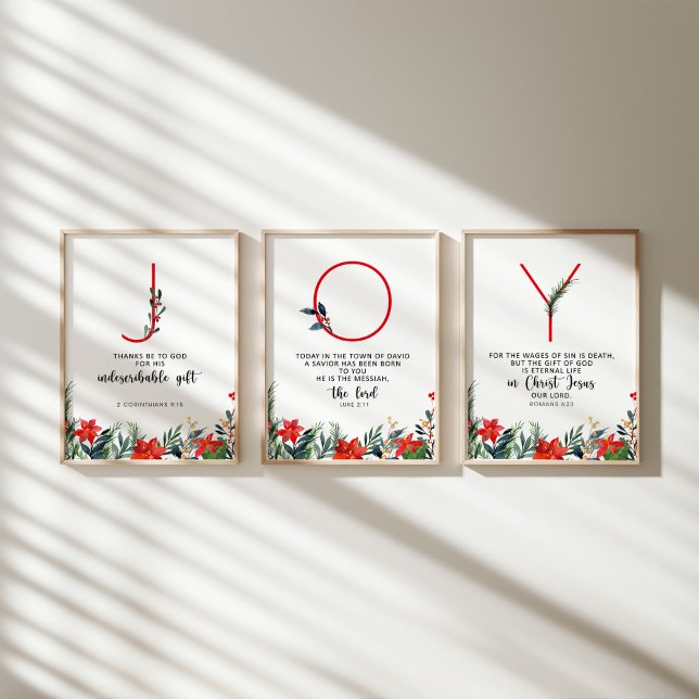 Watercolor Christmas Joy poster set of 3 (Creator Uploaded)