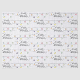 Watercolor Christmas Lights Merry Christmas Tissue Paper