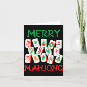 Watercolor Christmas Mahjong Tiles Chinese Mah Jon Card