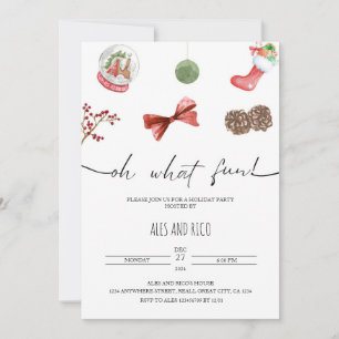 Watercolor Christmas Minimalist Festive Invitation