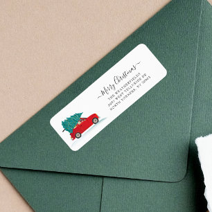 Watercolor Christmas Moving Return Address Label