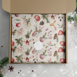 Watercolor Christmas Mushrooms Rustic Forest Tissue Paper<br><div class="desc">This whimsical rustic woodland Christmas tissue paper features a watercolor pattern of mushrooms decorated with sprigs of pine greenery and holly leaves and berries, on a light beige background. Please check out the collection for many matching products, or contact me through Zazzle Chat if you need even more products, other...</div>