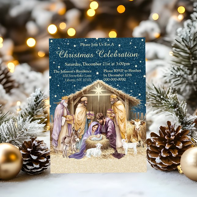 Watercolor Christmas Nativity Invitation (Creator Uploaded)