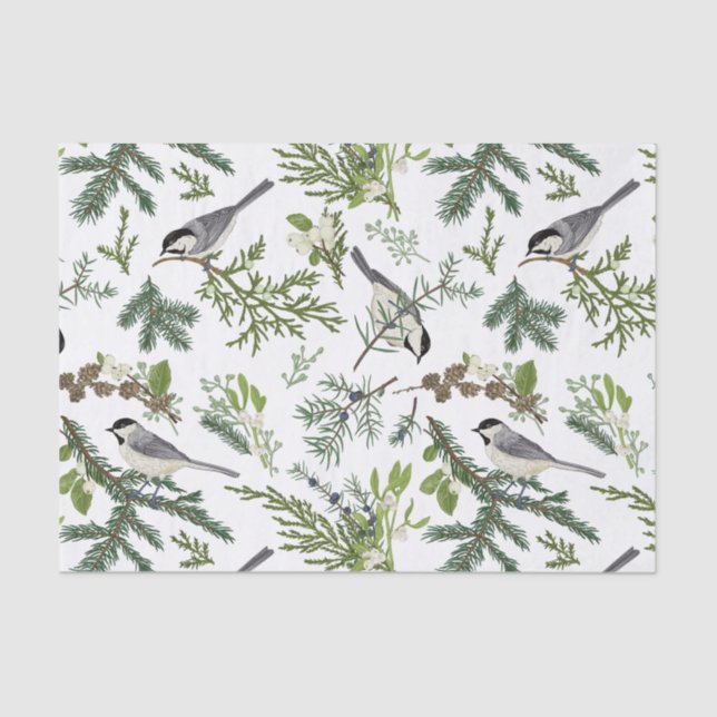 Watercolor Christmas Nature Forest Illustration  Tissue Paper (Front)