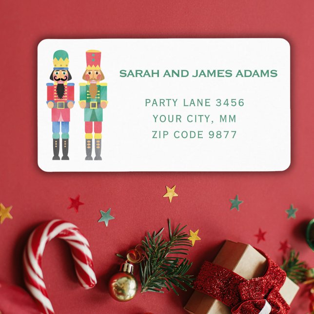 WATERCOLOR CHRISTMAS NUTCRACKER ADDRESS STICKER (Creator Uploaded)