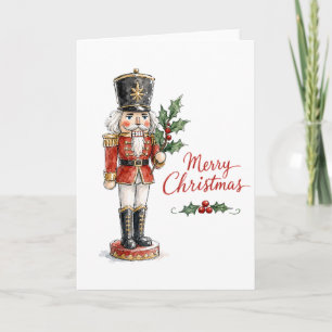 Watercolor Christmas Nutcracker Card