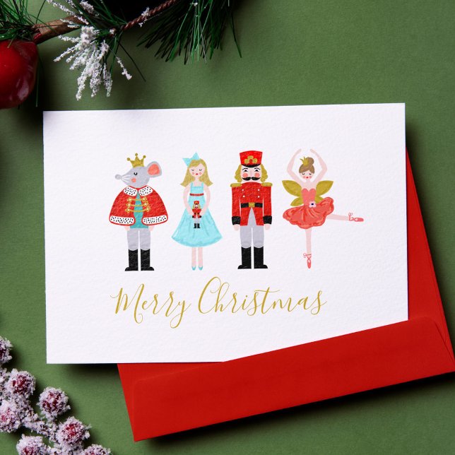 Watercolor Christmas Nutcracker Photo Holiday Card (Creator Uploaded)