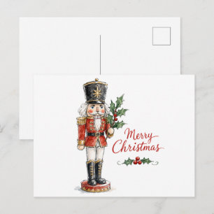 Watercolor Christmas Nutcracker Postcard