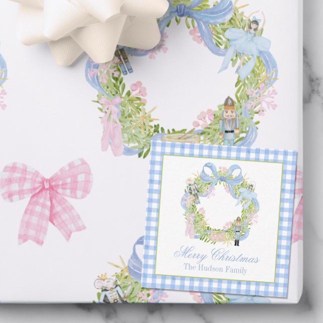 Watercolor Christmas Nutcracker Wreath Enclosure Card (Creator Uploaded)