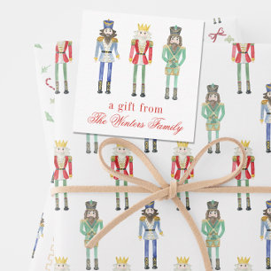 Watercolor Christmas Nutcrackers Gift Enclosure Card