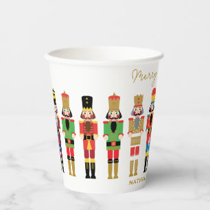 WATERCOLOR CHRISTMAS NUTCRACKERS PAPER CUPS