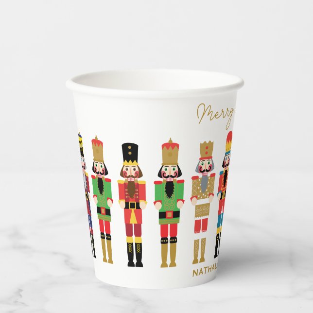 WATERCOLOR CHRISTMAS NUTCRACKERS PAPER CUPS (Front)