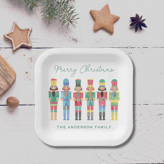 WATERCOLOR CHRISTMAS NUTCRACKERS PAPER PLATE (Creator Uploaded)