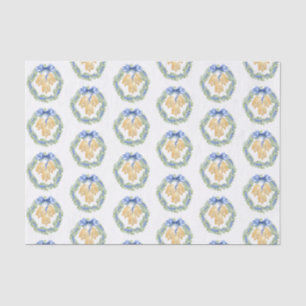 Watercolor Christmas or Wedding Bells and Bows Tissue Paper