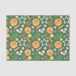 Watercolor Christmas Orange Spice, Cookie Cutter Tissue Paper