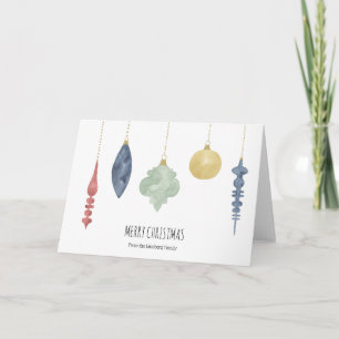 Watercolor Christmas Ornament Card