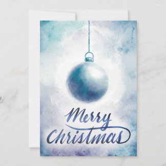 Watercolor Christmas Ornament Holiday Card