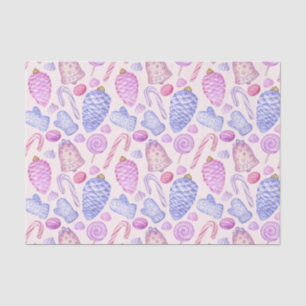 Watercolor Christmas Ornaments, Candy Cane  Tissue Paper