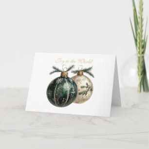 Watercolor Christmas Ornaments Holiday Greeting  Card