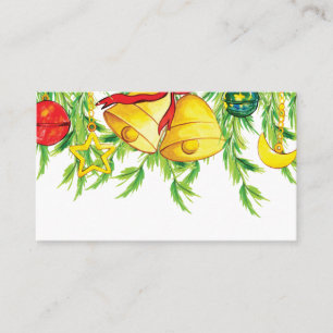 Watercolor Christmas Ornaments   Holiday Place Card