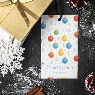 Watercolor Christmas Ornaments & Snowflakes -  Gift Tags