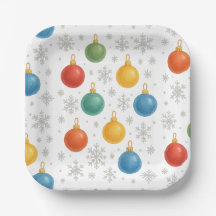 Watercolor Christmas Ornaments & Snowflakes - 