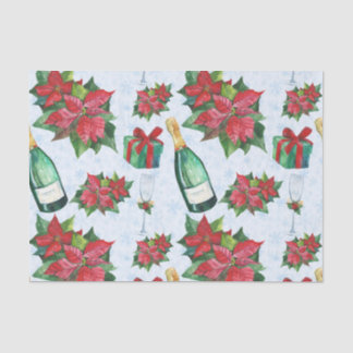Watercolor Christmas Party Champagne Holiday Tissue Paper