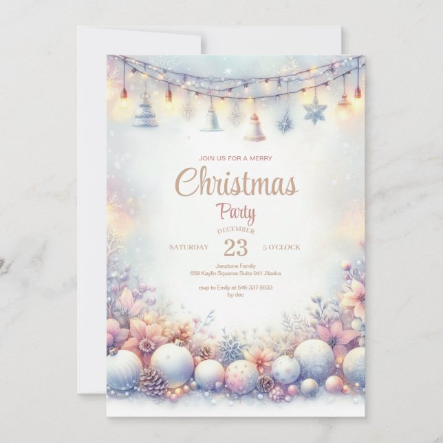watercolor Christmas party invitation (Front)