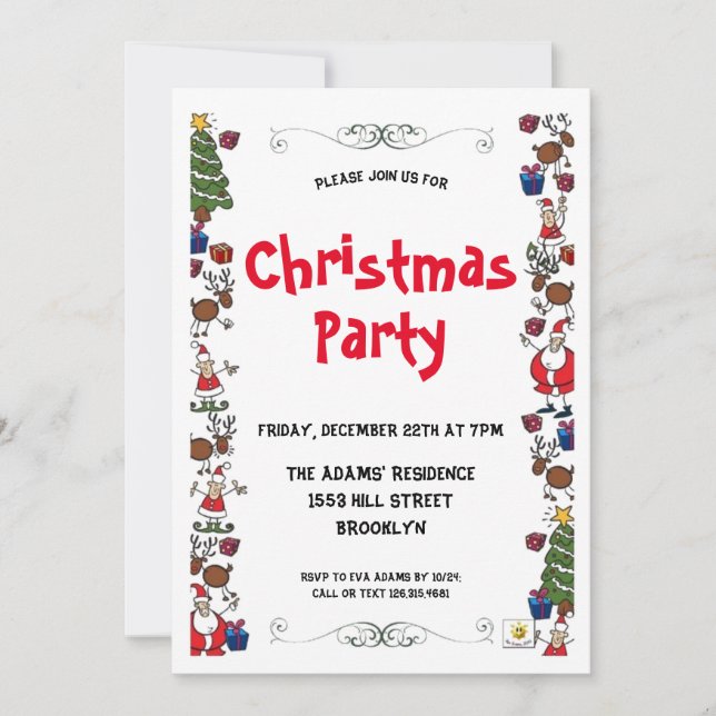 Watercolor Christmas Party Invitation (Front)
