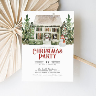 Watercolor Christmas Party Invitation