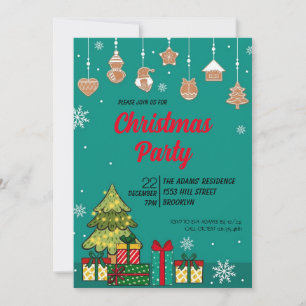 Watercolor Christmas Party Invitation