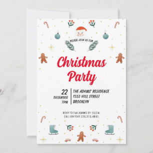 Watercolor Christmas Party Invitation