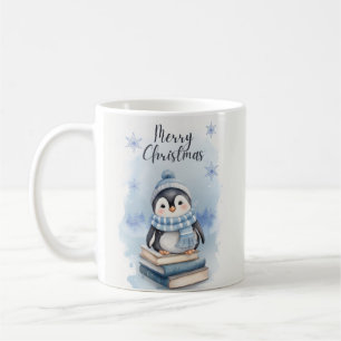 Watercolor Christmas Penguin Coffee Mug